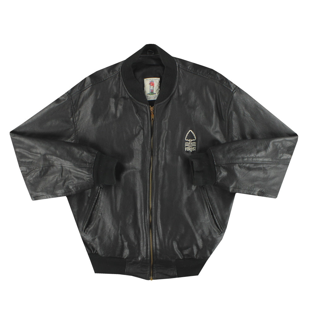 1990-92 Nottingham Forest Leather Bomber Jacket XL | Vintage