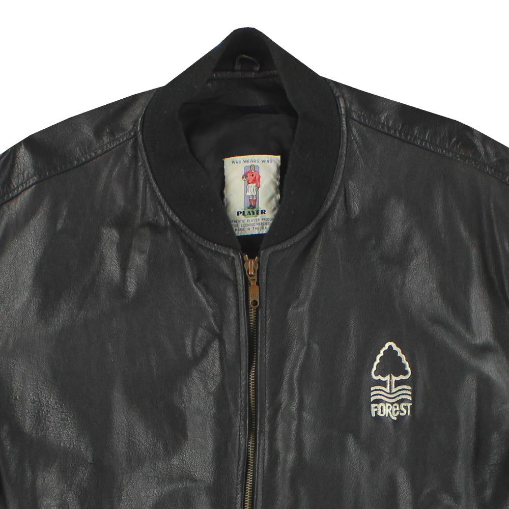 1990-92 Nottingham Forest Leather Bomber Jacket XL | Vintage
