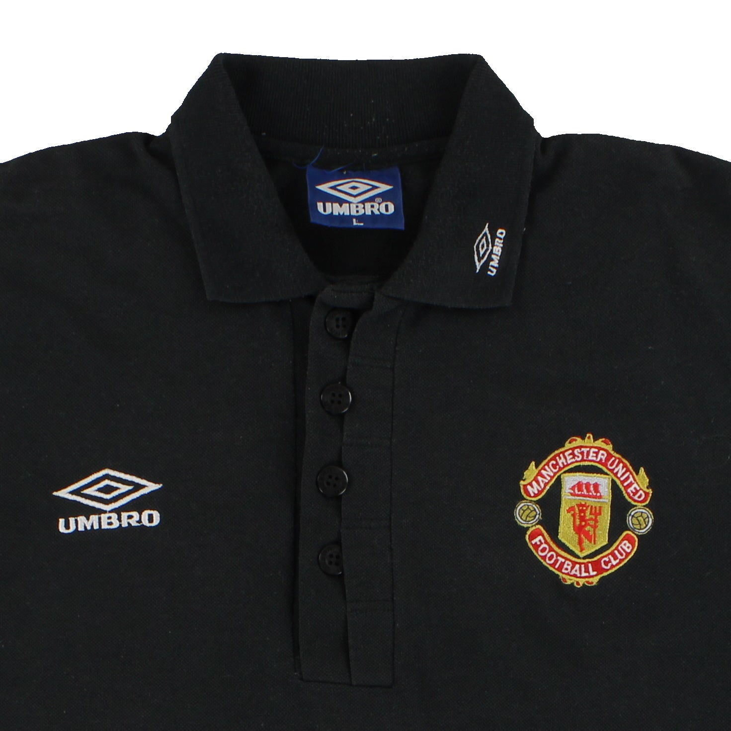 1990s Manchester United Umbro Polo Shirt L | Vintage Football Shirts