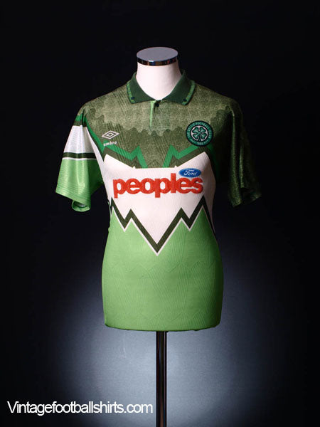 1991-92 Celtic Away Shirt XL Football Shirt