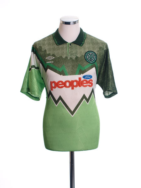 1991-92 Celtic Away Shirt L Football Shirt