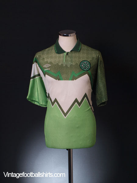 1991-92 Celtic Away Shirt XL Football Shirt