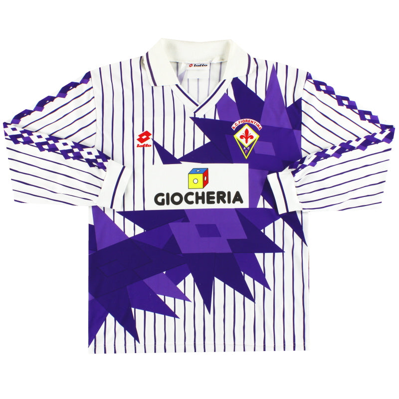 1991-92 Fiorentina Lotto Away Shirt L/S L Football Shirt