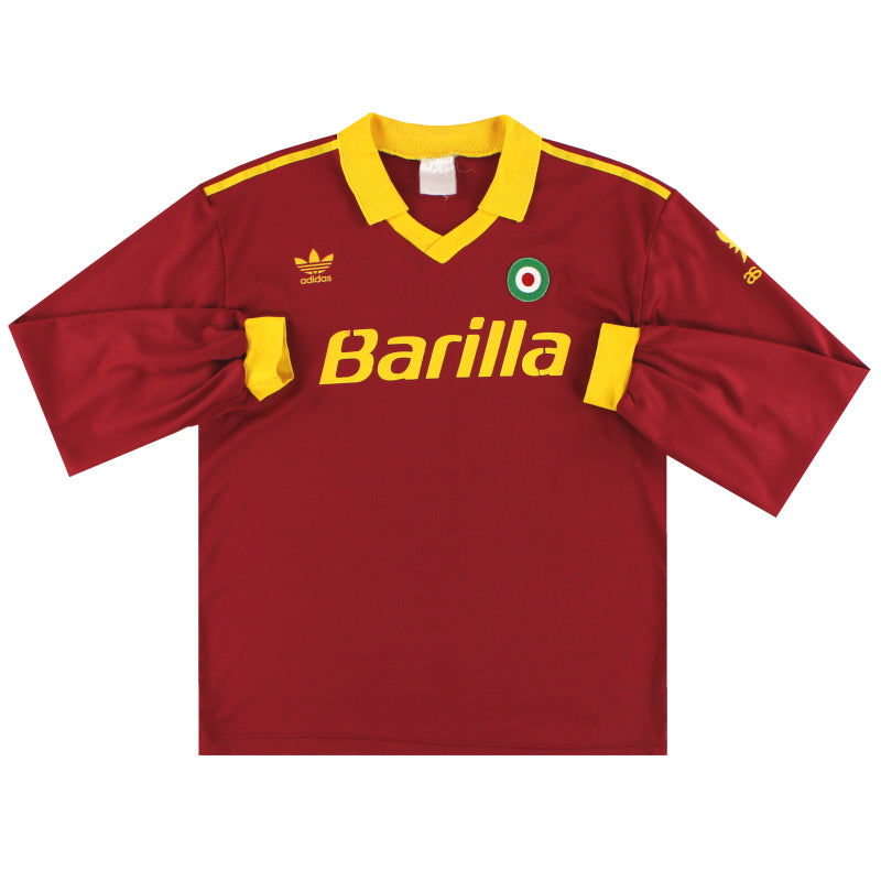 1991-92 Roma adidas Home Shirt L/S M Football Shirt