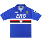 1991-92 Sampdoria Asics Home Shirt M Football Shirt