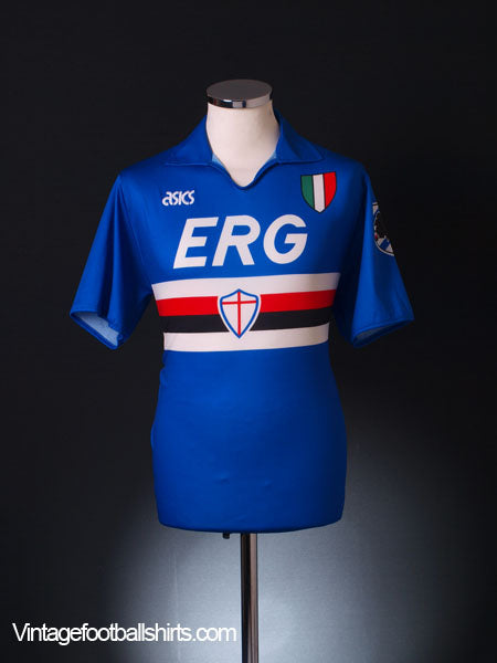 1991-92 Sampdoria Home Shirt M Football Shirt