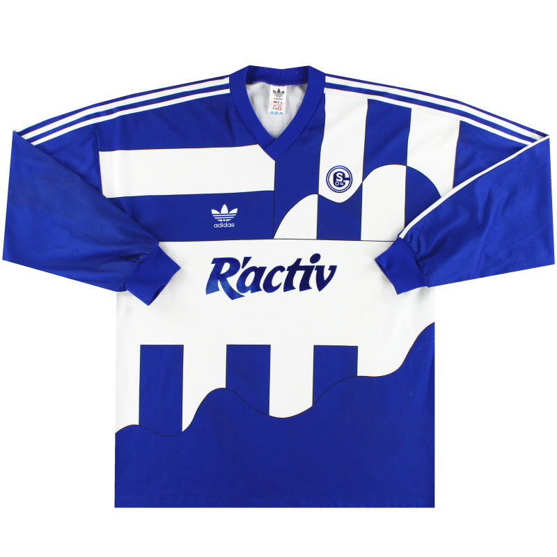 1991-92 Schalke adidas Match Issue Home Shirt L/S #11 XXL