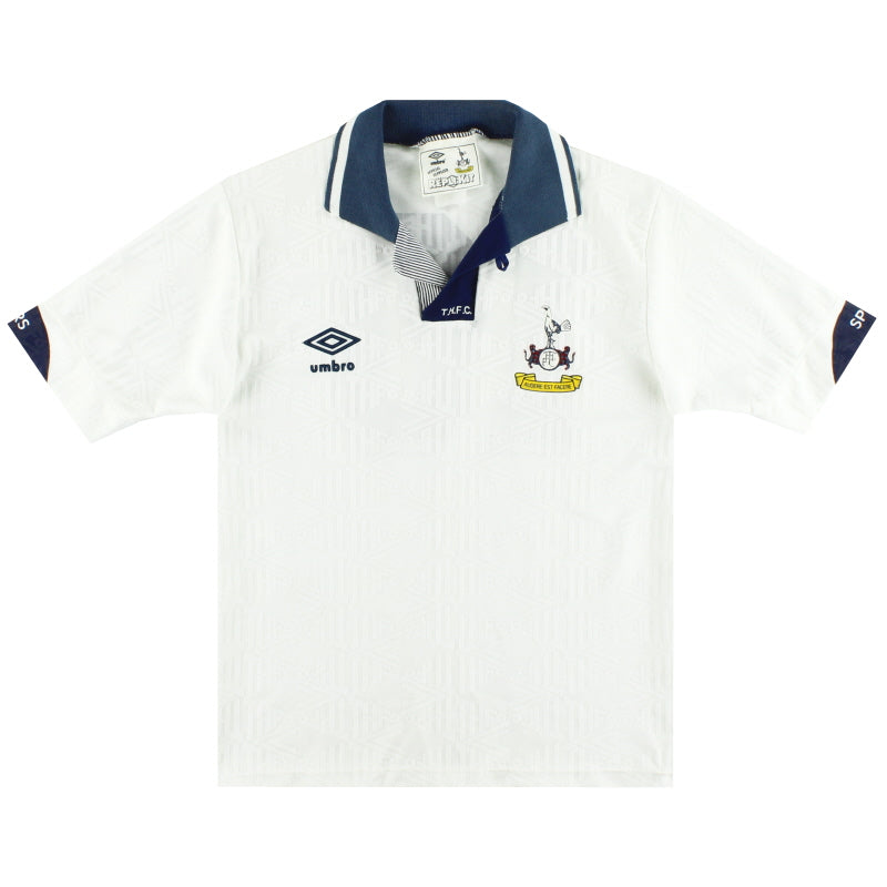 1991-93 Tottenham Umbro Home Shirt #10 Y Football Shirt