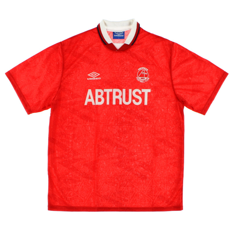 1992-93 Aberdeen Home Shirt *Mint* L Football Shirt