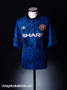 1992-93 Manchester United Away Shirt L.Boys Football Shirt