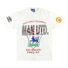 1992-93 Manchester United Umbro 'Champions' Graphic Tee L T-Shirt