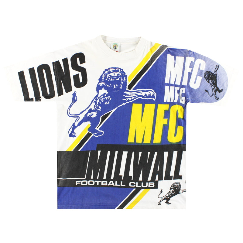 1992-93 Millwall 'Lions' Graphic Tee XL T-Shirt