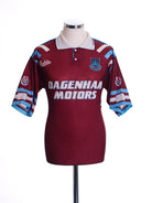 1992-93 West Ham Home Shirt S Football Shirt