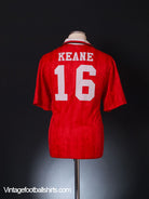 1992-94 Manchester United Home Shirt Keane #16 L Football Shirt