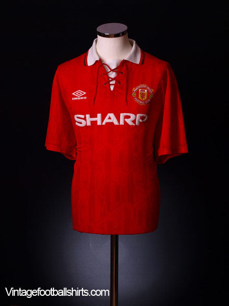 1992-94 Manchester United Home Shirt L Football Shirt