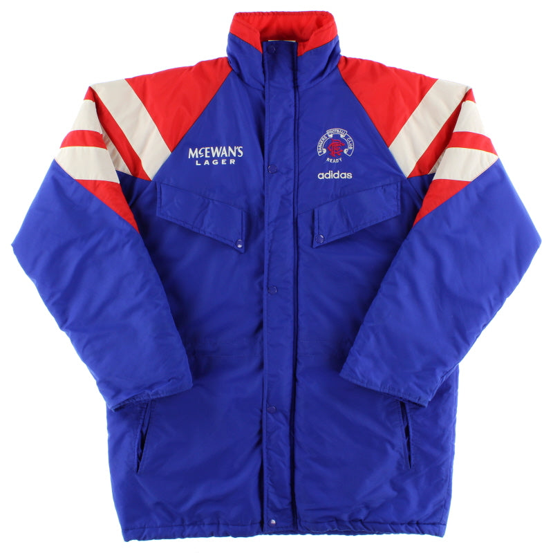 1992-94 Rangers adidas Padded Bench Coat *As New* L Jacket