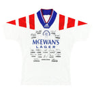 1992-94 Rangers adidas 'Signed' Away Shirt S Football Shirt