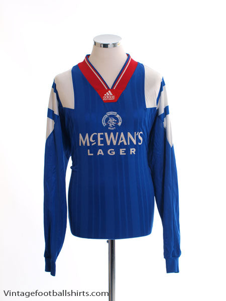 1992-94 Rangers Player Issue Home Shirt L/S XL Football Shirt