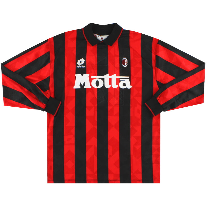 1993-94 AC Milan Lotto Home Shirt #9 L/S L | Vintage Football Shirts