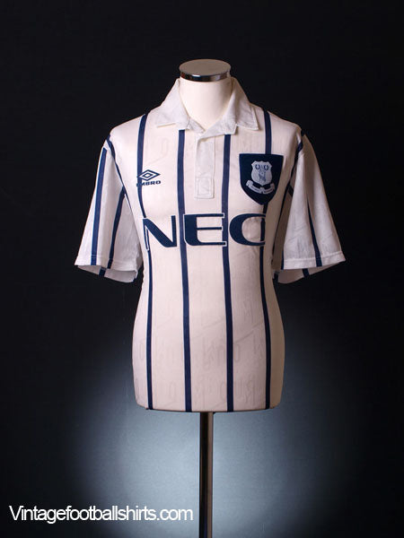 Maillot Everton 3ème 1993-1994 – Umbro, N°17 Limpar, Taille M, Blanc, état Comme Neuf