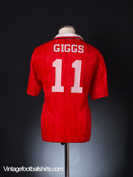 1993-94 Manchester United 'Premier League Champions' Home Shirt Giggs #11 L Football Shirt
