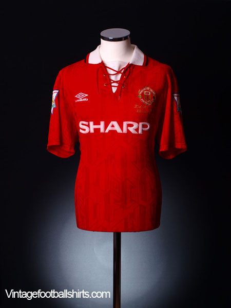 1993-94 Manchester United 'Premier League Champions' Home Shirt XL Football Shirt