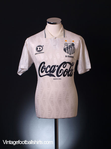 1993-94 Santos Home Shirt M Football Shirt