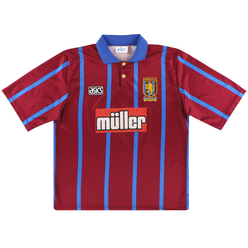 1993-95 Aston Villa Asics Home Shirt S Football Shirt