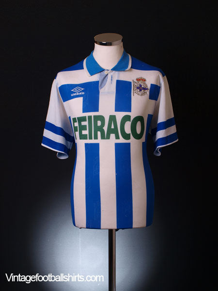 1993-95 Deportivo Home Shirt L Football Shirt