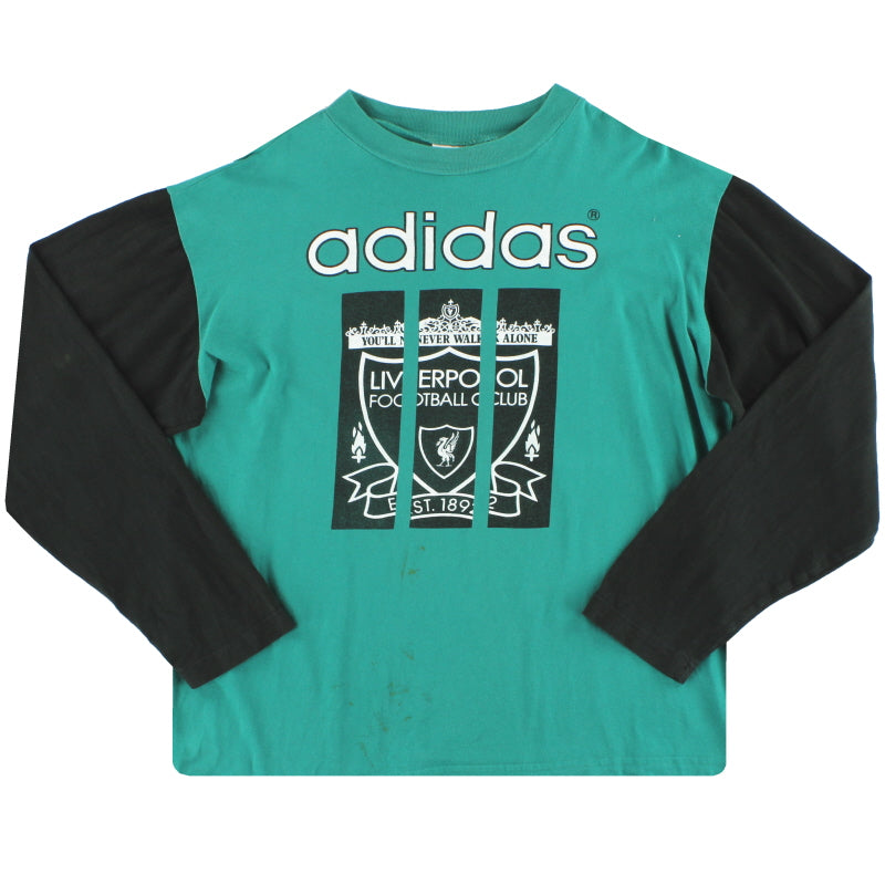 1993-95 Liverpool adidas Graphic Tee L/S L T-Shirt