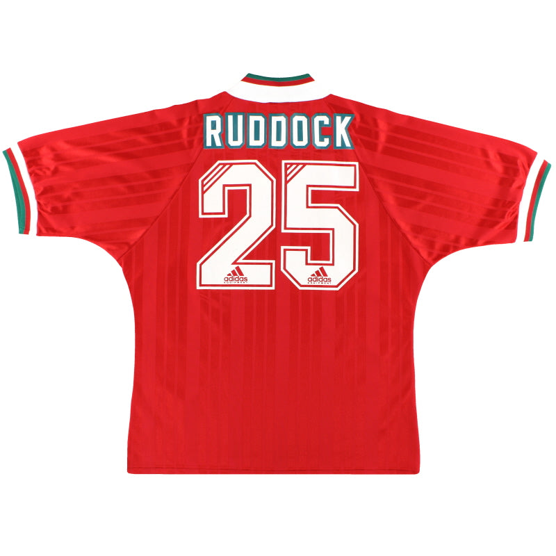 1993-95 Liverpool adidas Home Shirt Ruddock #25 L Football Shirt