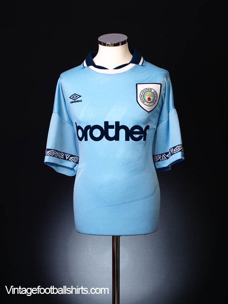 1993-95 Manchester City Home Shirt M Football Shirt
