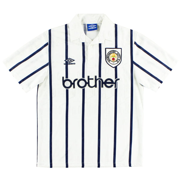 【正規品 93-95 UMBRO Manchester City 】 Manchester City 93/95 • Home Shirt • L – Real Vintage Football