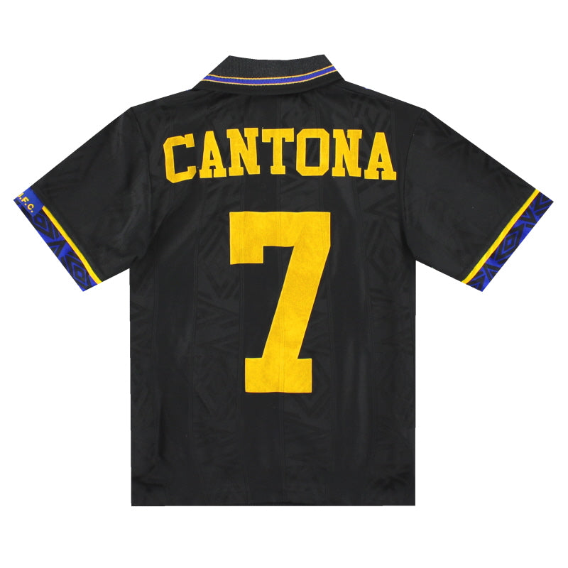 1993-95 Manchester United Away Shirt Cantona #7 S.Boys Football Shirt