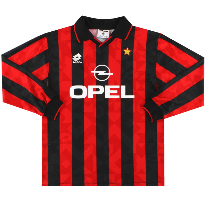 1994-95 AC Milan Lotto Player Issue Home Shirt L/S L Football Shirt
