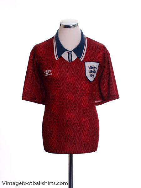 1994-95 England Away Shirt L Football Shirt