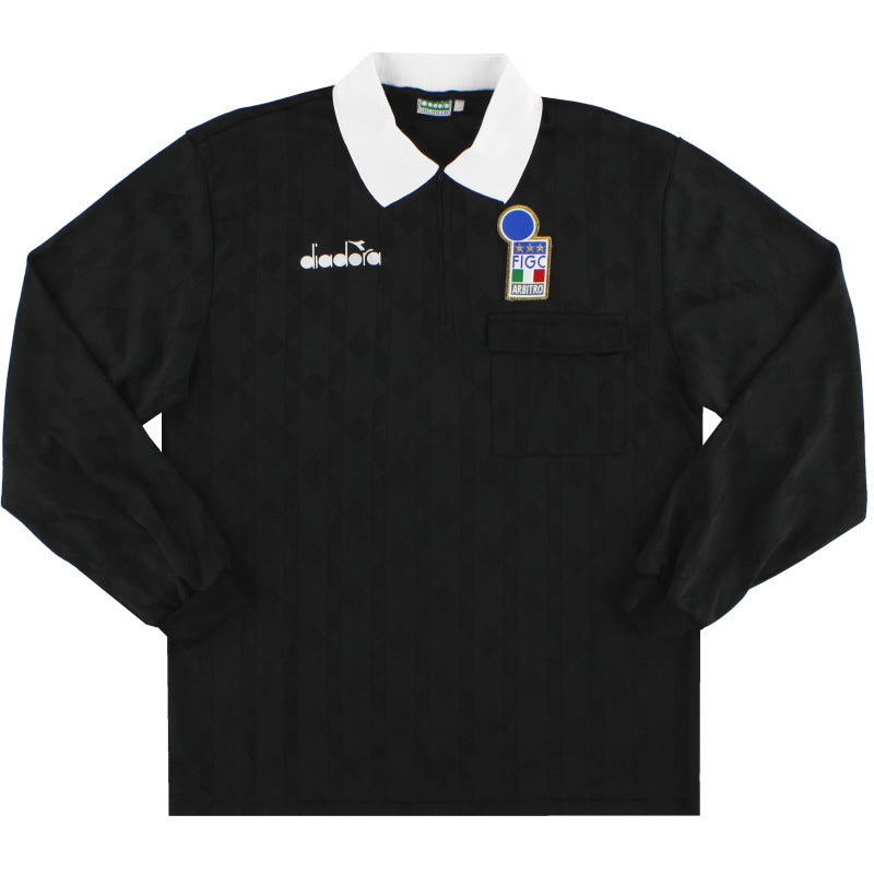 1994-95 Italy FIGC Diadora Referee Shirt L/S *Mint* L Football Shirt