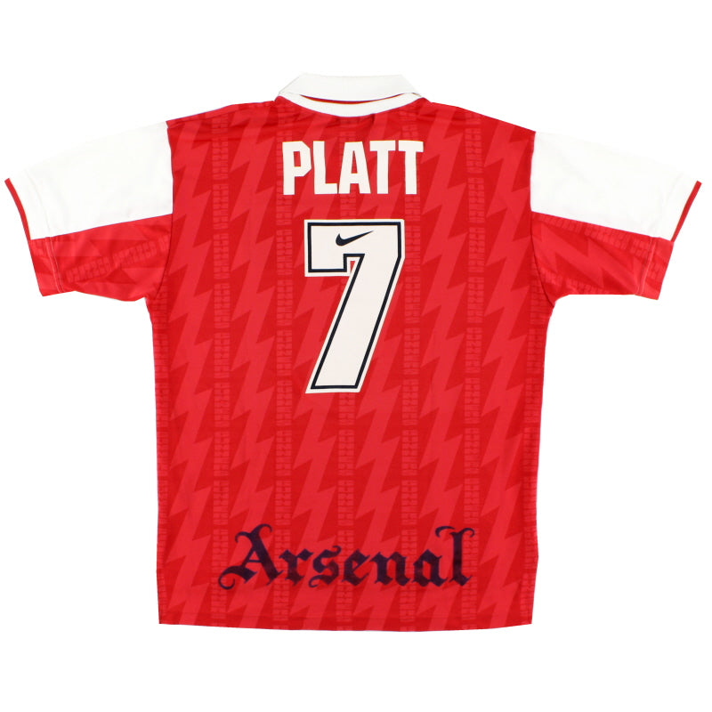 1994-96 Arsenal Home Shirt Platt #7 L Football Shirt