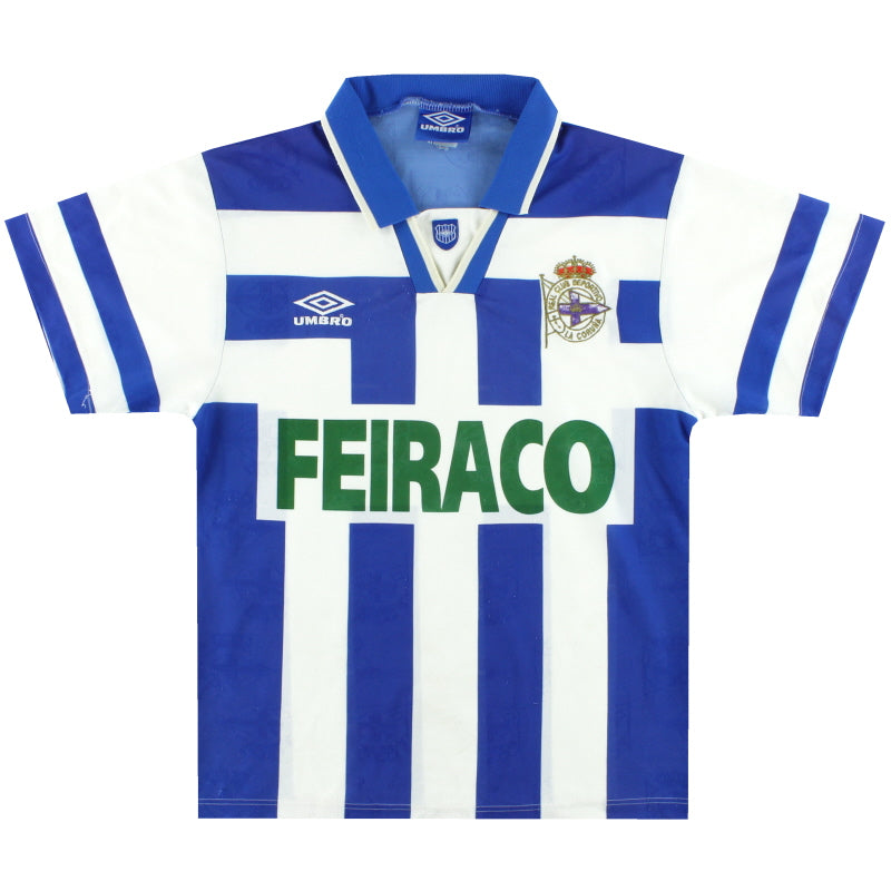 1994-96 Deportivo Umbro Home Shirt S Football Shirt