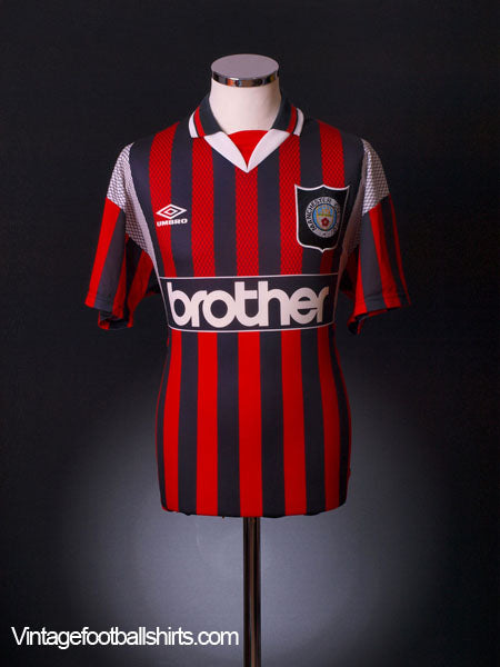 1994-96 Manchester City Away Shirt L Football Shirt