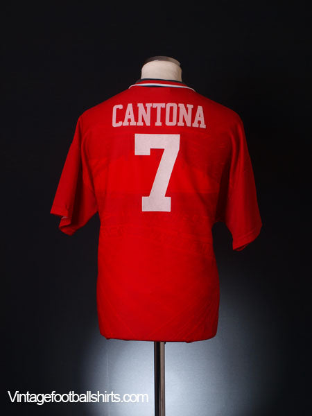 1994-96 Manchester United Home Shirt Cantona #7 L Football Shirt