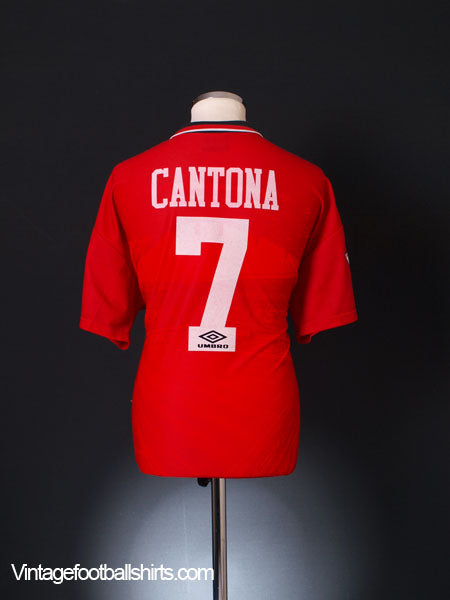 1994-96 Manchester United Home Shirt Cantona #7 *Mint* L Football Shirt