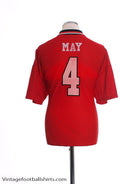 1994-96 Manchester United Home Shirt May #4 L Football Shirt