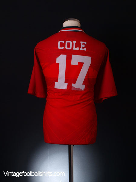 1994-96 Manchester United Home Shirt Cole #17 XL Football Shirt