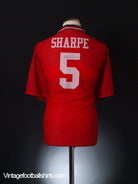 1994-96 Manchester United Signed Home Shirt Sharpe #5 XL Football Shirt