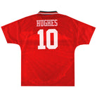 1994-96 Manchester United Umbro Home Shirt Hughes #10 L Football Shirt