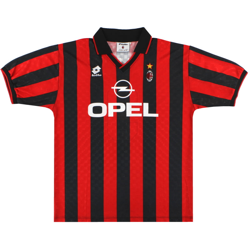 1995-96 AC Milan Lotto Home Shirt Maldini #3 XL | Vintage Football