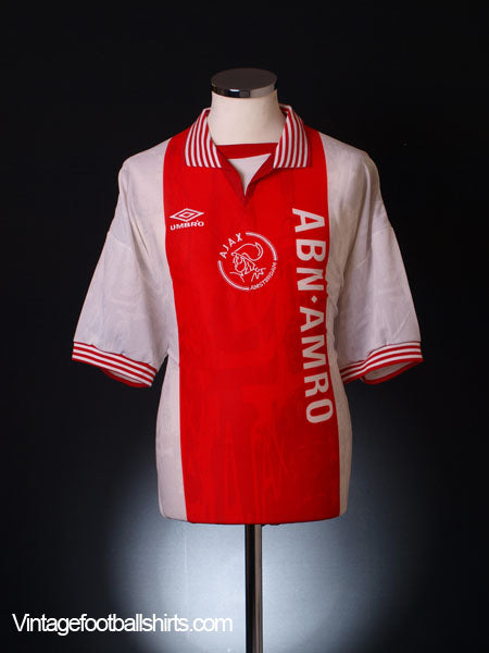 Maillot Foot Authentique Retro Et Vintage - Ajax Amsterdam Domicile 1995 1996 Xl Maillot Foot Authentique Retro Et Vintage - Ajax Amsterdam Domicile 1995 1996 Xl