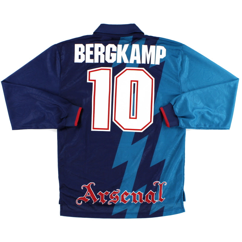 1995-96 Arsenal Away Shirt Bergkamp #10 L/S *Mint* M Football Shirt