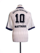 1995-96 Bayern Munich Away Shirt Matthaus #10 L Football Shirt
